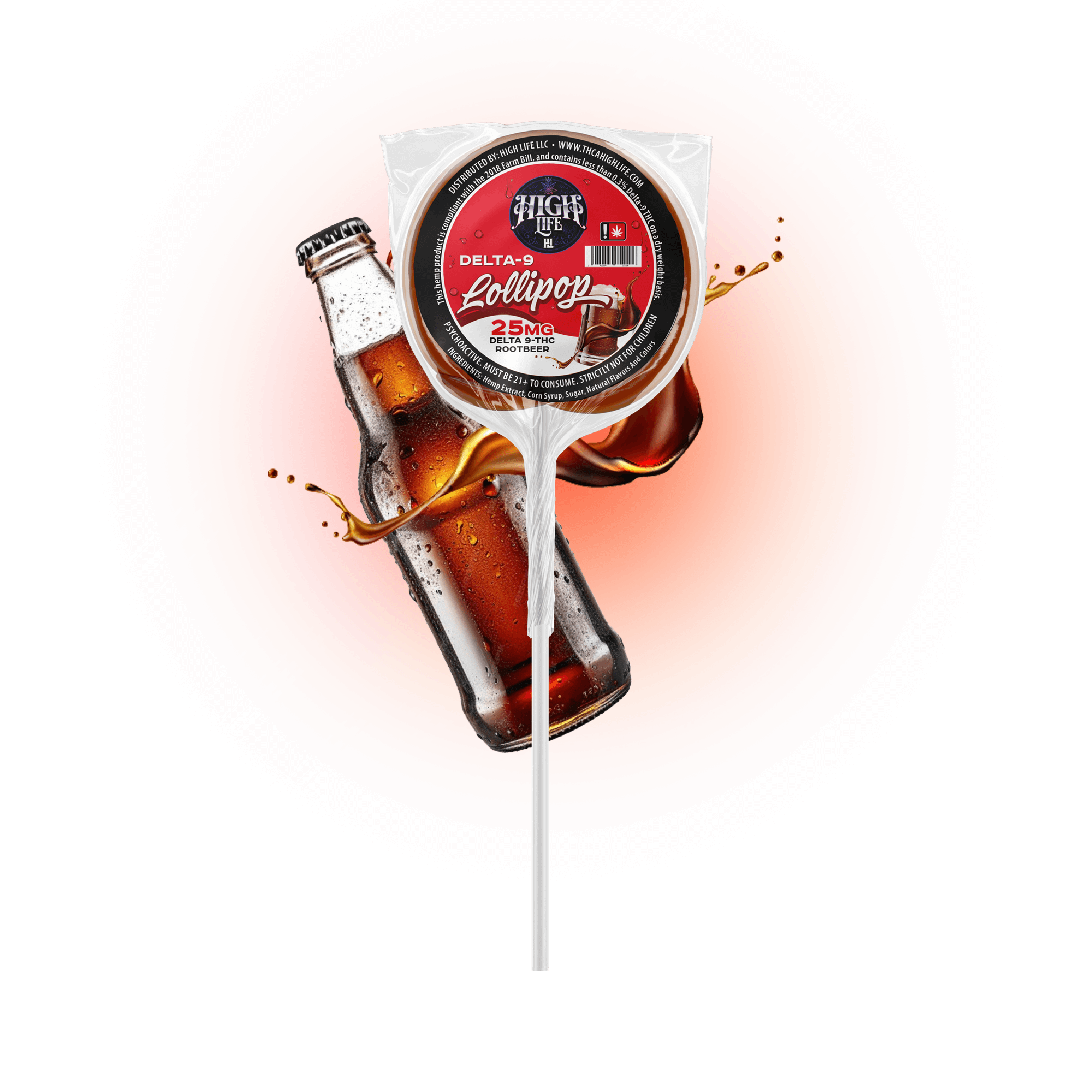 Delta 9 THC Lollipops | 25mg | Rootbeer