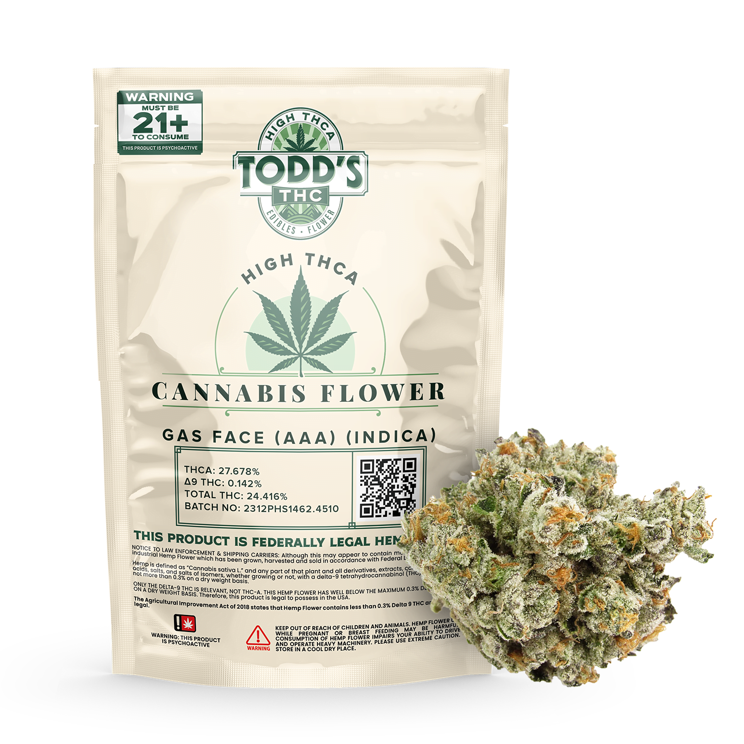 THC Flower | Gas Face AAA | Indica | 1 Ounce