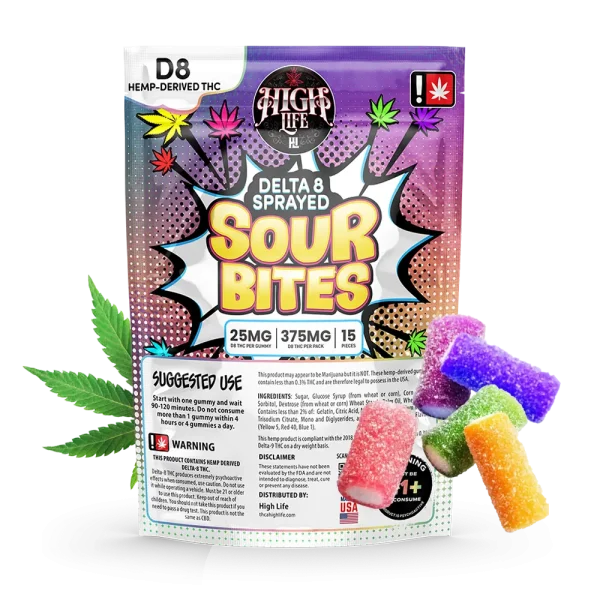 D8 Sour Bites - 15ct - 375MG Bag